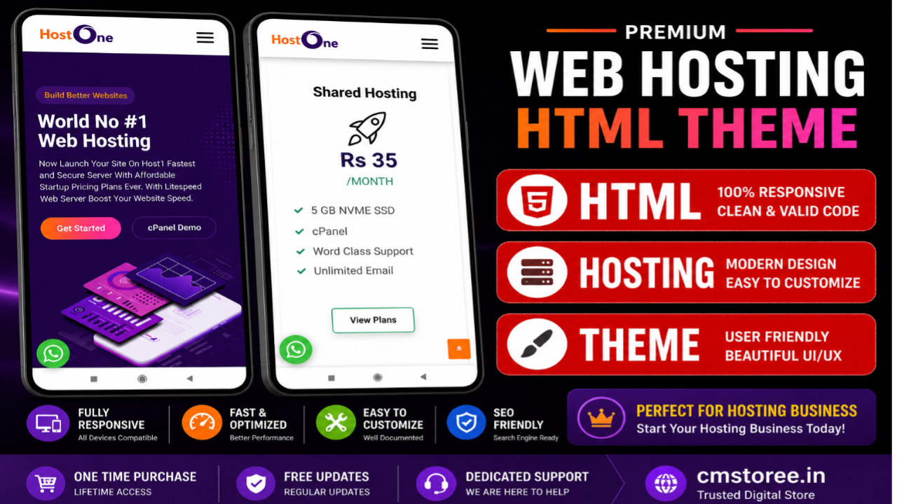 35 Host1 Web Hosting HTML Landing Page Template – Responsive & SEO Friendly