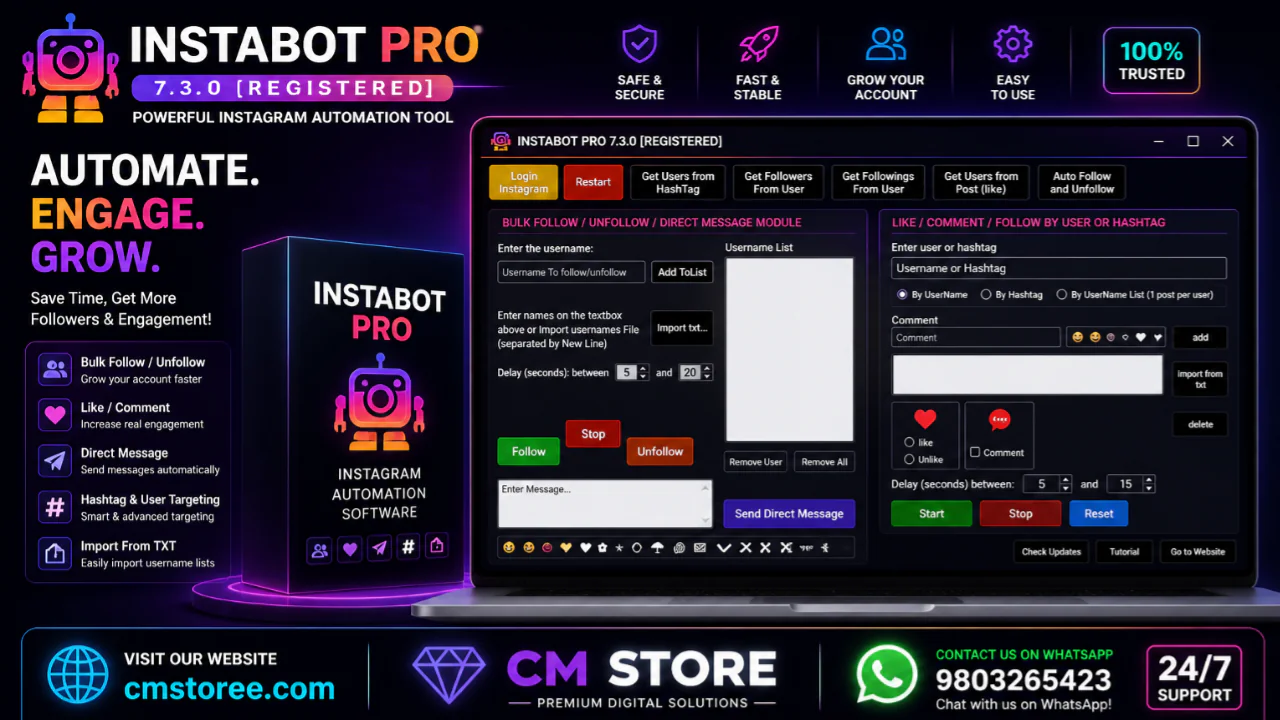 21 Instabot Pro v7.3.0 Automation pc software