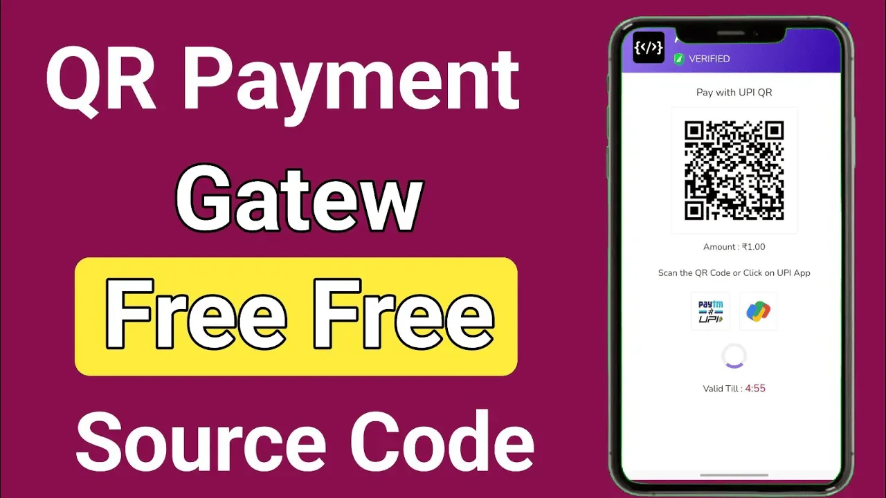 100% Free! QR Payment Gateway Source Code | UPI Payment Integration in Website | Pay with UPI QR