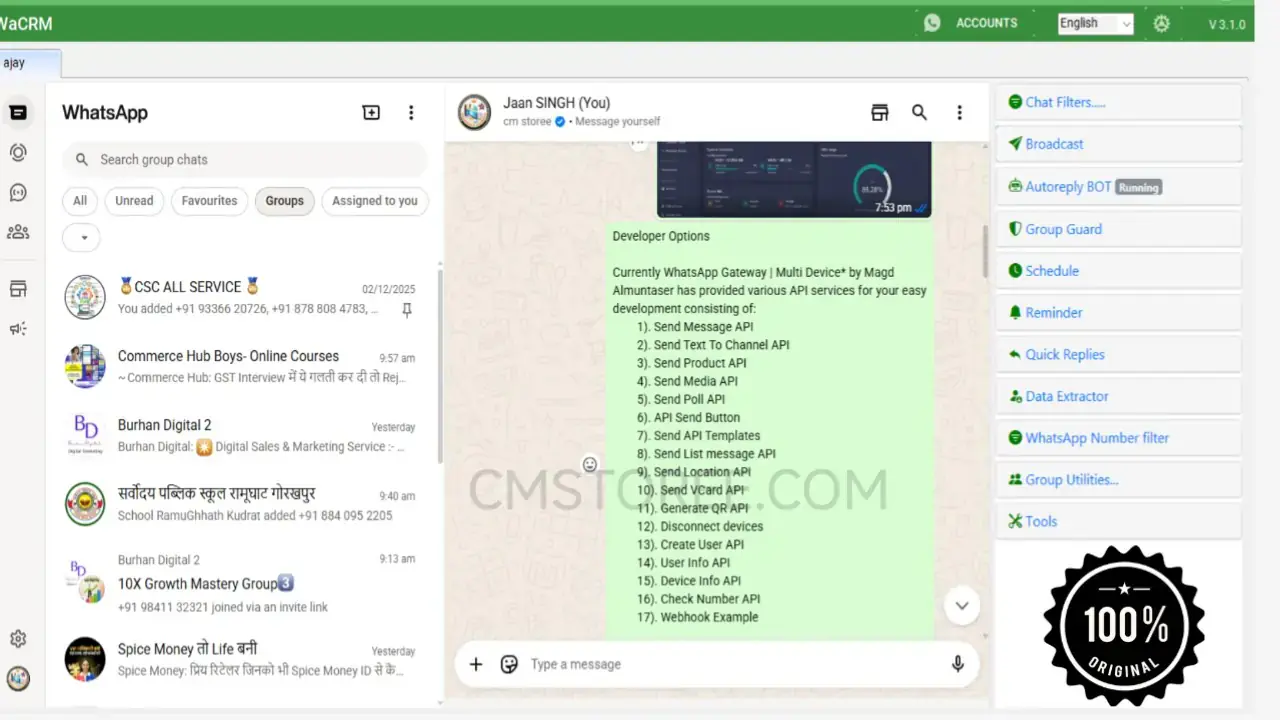 WaCRM Pro v3.1.0 – Ultimate WhatsApp Marketing & Automation CRM Tool