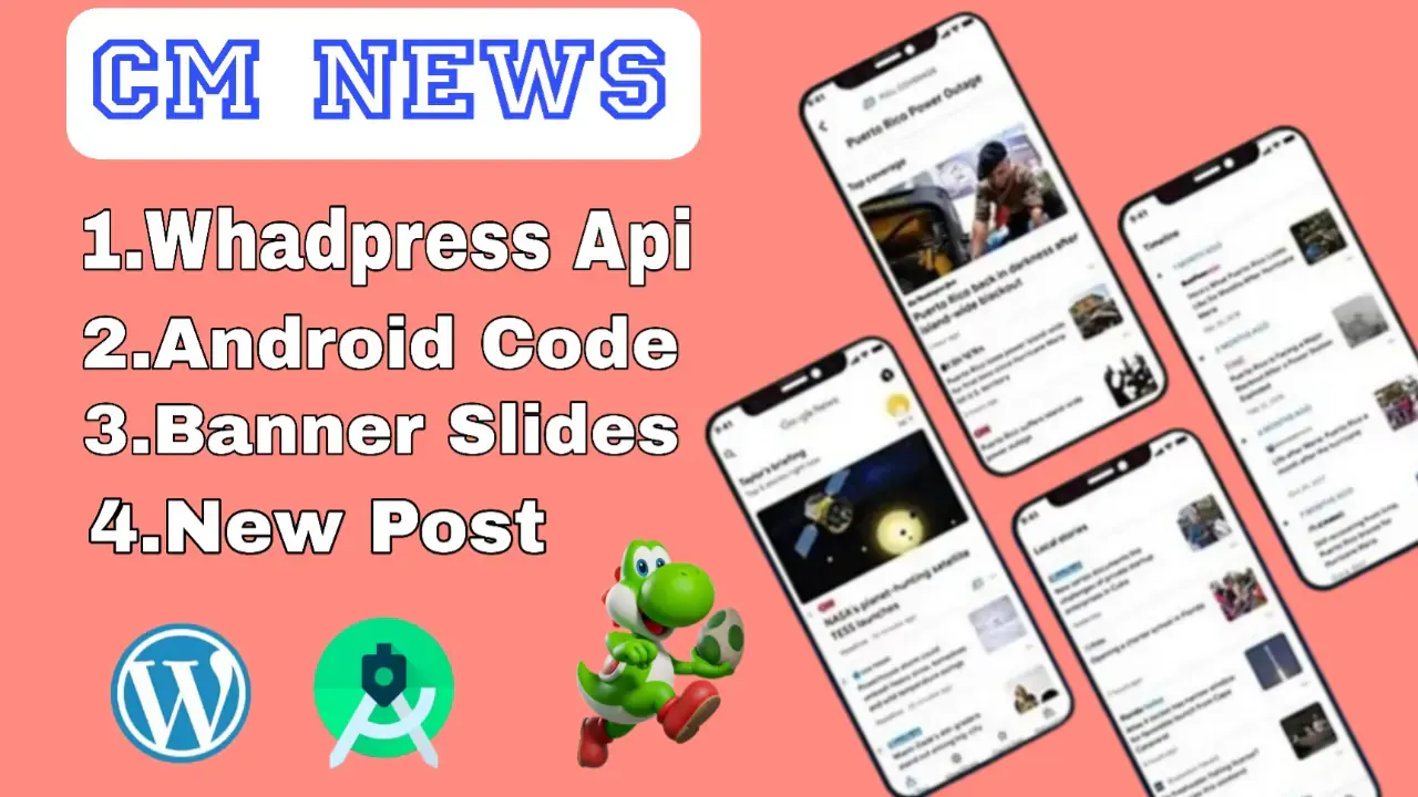 कमाई शुरू करें Android News App Source Code - WordPress