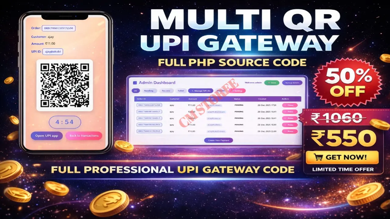 Multi QR UPI Payment Gateway – All-in-One Payment Solution