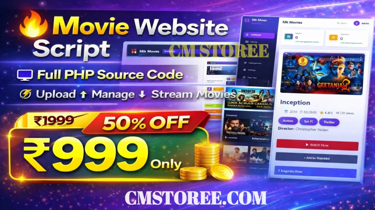 Mk Movies – Complete PHP Movie Streaming & Admin Panel Source Code