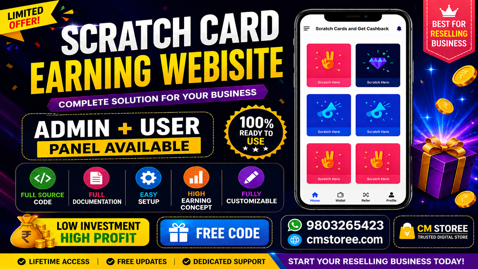Free Scratch Card Earning Website Source Code  Admin + User Panel Full PHP Script