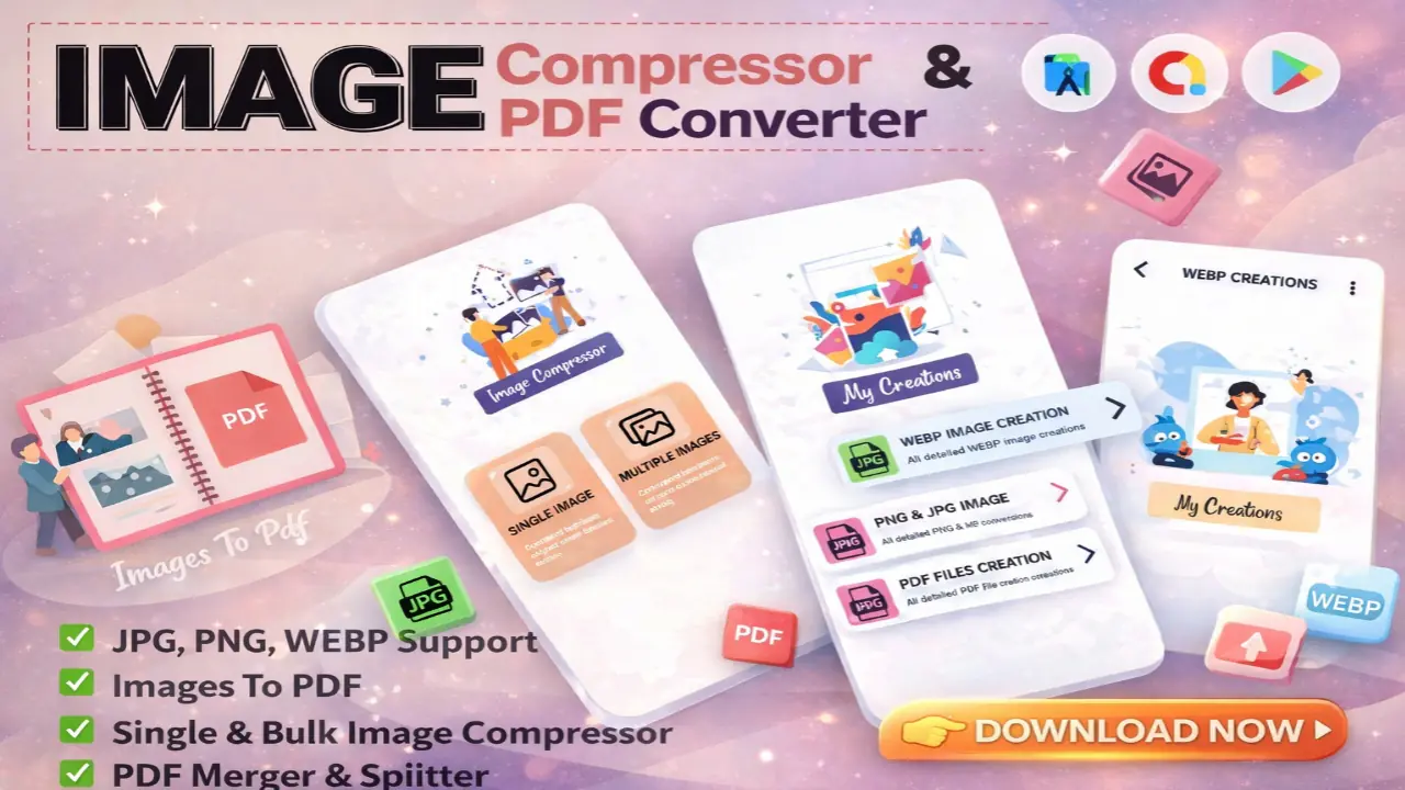 40 Image Compressor & PDF Converter Full Source Code | JPG, PNG, WEBP to PDF Script