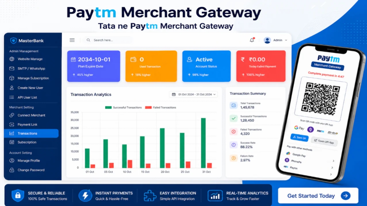 Paytm Merchant Gateway Source Code – Complete Payment Gateway Solution with Admin Panel