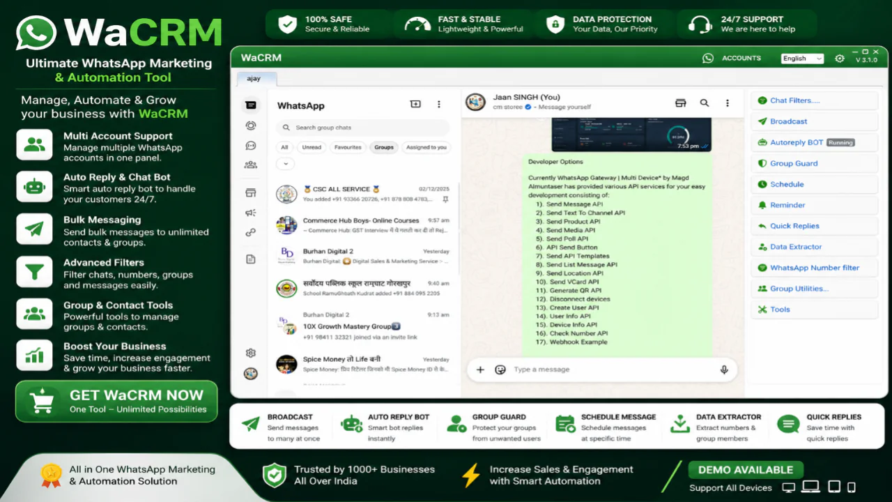 31 WaCRM Pro v3.1.0 – Ultimate WhatsApp Marketing & Automation CRM Tool